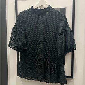 H&M short sleeve blouse green size 6